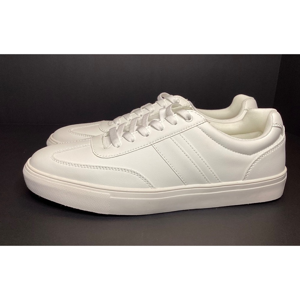 Perry Ellis Faux Leather Casual Dress Sneaker Men's Size 9.5 White NIB